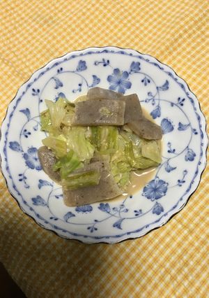 キャベツとコンニャクのごまみそ炒め-レシピのメイン写真