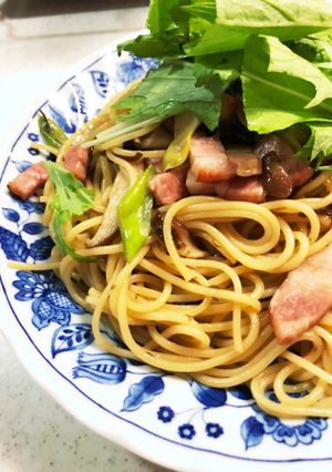覚書　葱とベーコンと塩昆布の和風パスタ-レシピのメイン写真