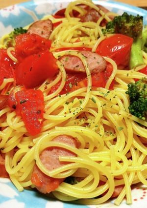 【簡単】トマトとブロッコリーのパスタ-レシピのメイン写真