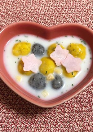ハム入りかぼちゃ白玉のポタージュ-レシピのメイン写真