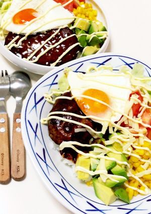 簡単！即席ロコモコ（レトルトハンバーグ）-レシピのメイン写真