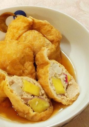 さつまいも入り肉詰め巾着-レシピのメイン写真