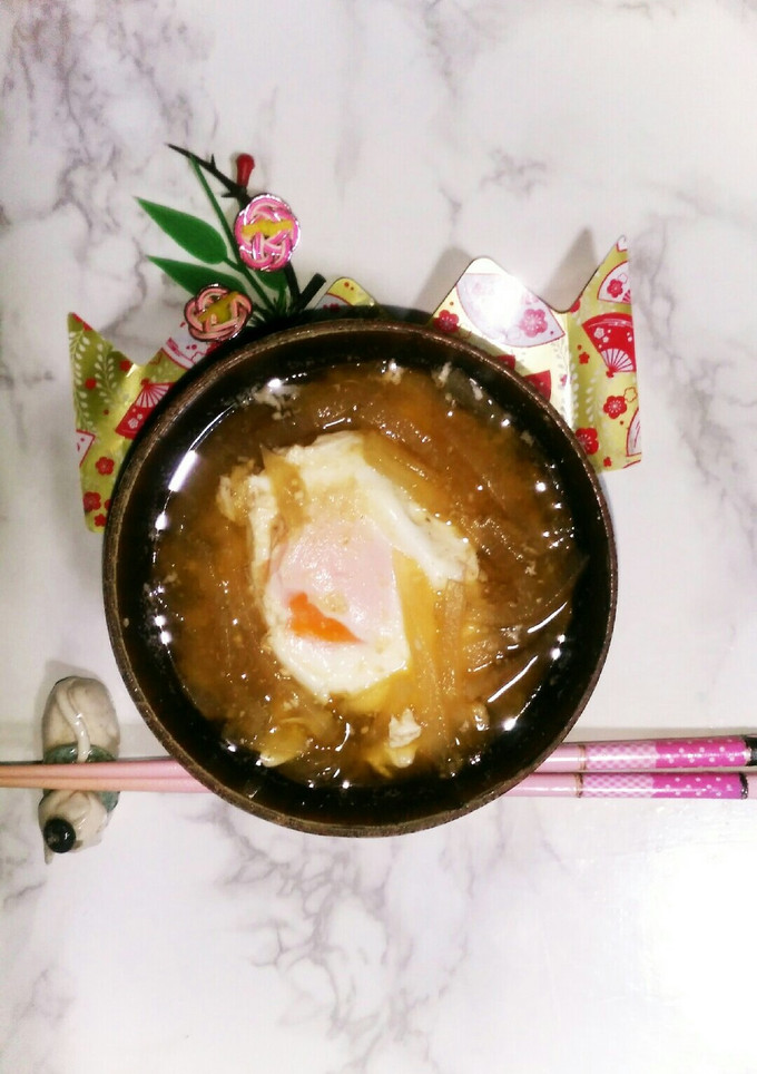 大根と落とし卵のお味噌汁-レシピのメイン写真