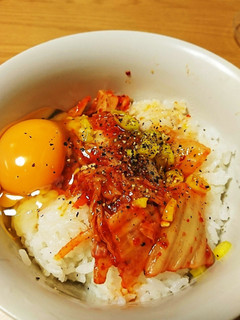 キムチとラー油の卵かけご飯-レシピのメイン写真