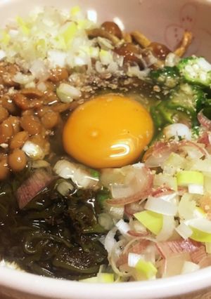 ヘルシー♪崩し豆腐と納豆のネバネバ丼-レシピのメイン写真