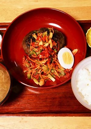 ハンバーグ定食-レシピのメイン写真
