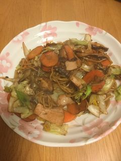 ハム焼きそば-レシピのメイン写真