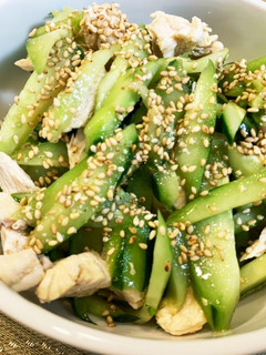 ごま油香る!鶏胸肉ときゅうりの和え物-レシピのメイン写真