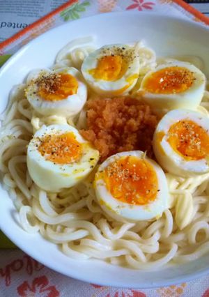 醤油うどん風冷やしうどん21~ゆで卵明太-レシピのメイン写真