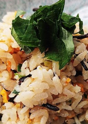 ひじきと茎ワカメ入りチャーハン-レシピのメイン写真