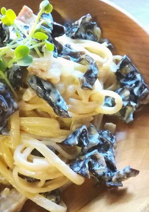 黒きくらげとベーコンのクリームパスタ-レシピのメイン写真