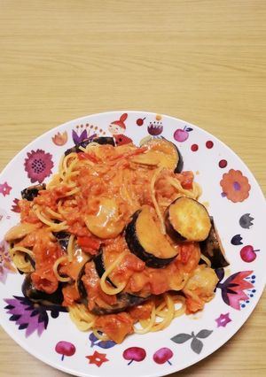 なすとホタテのトマトクリームパスタ-レシピのメイン写真