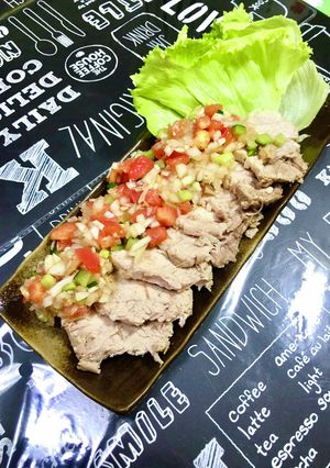 胡瓜入りトマトサルサの塩豚☆サラチキでも-レシピのメイン写真