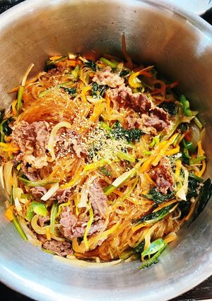 お鍋に具材を入れるだけで牛肉のチャプチェ-レシピのメイン写真