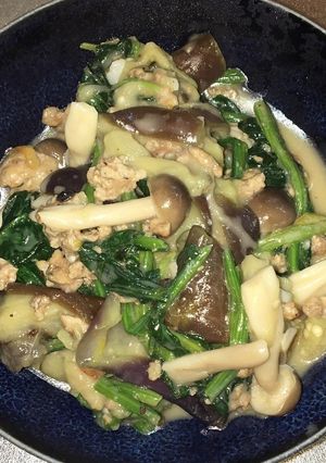 茄子とほうれん草のチーズスパイス炒め-レシピのメイン写真