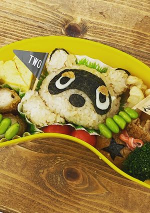 あつ森たぬきち簡単キャラ弁-レシピのメイン写真