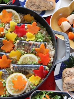STAUBで秋の秋刀魚ご飯-レシピのメイン写真