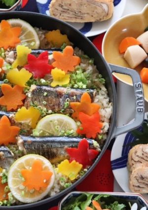 STAUBで秋の秋刀魚ご飯-レシピのメイン写真