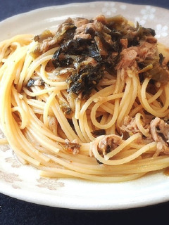 高菜とツナと塩昆布のパスタ-レシピのメイン写真