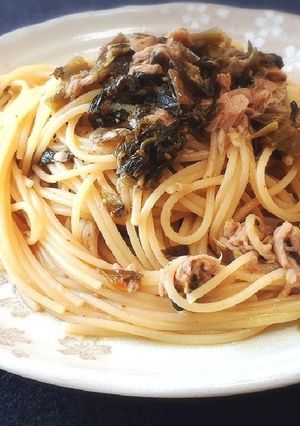 高菜とツナと塩昆布のパスタ-レシピのメイン写真