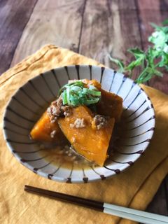 王道煮物♡かぼちゃのそぼろ煮-レシピのメイン写真