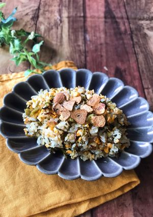 とまらない!ガーリック高菜チャーハン-レシピのメイン写真