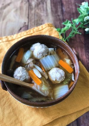 ほっこり♡鶏団子と白菜のあっさりスープ-レシピのメイン写真