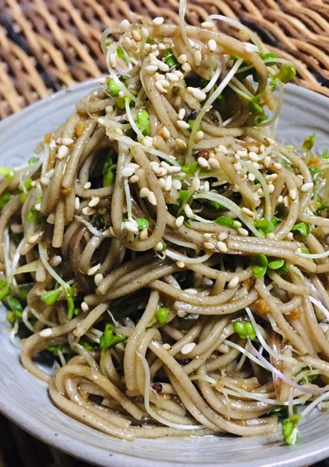 蕎麦とブロッコリースプラウトのもろみ和え-レシピのメイン写真
