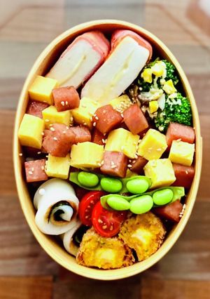 わっぱ弁当★スパムと厚焼玉子のコロコロ丼-レシピのメイン写真