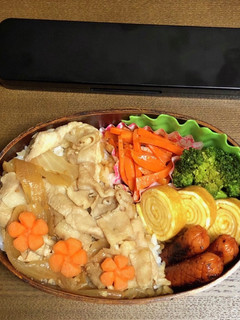自分弁当・豚丼-レシピのメイン写真