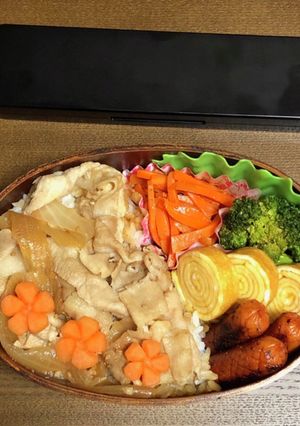 自分弁当・豚丼-レシピのメイン写真