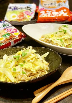 サチの部活飯！キャベ卵のっけラーメン-レシピのメイン写真