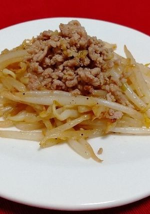 もやしの塩しょうがそぼろのせ-レシピのメイン写真