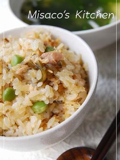 ツナとなめたけと塩昆布の炊き込みご飯-レシピのメイン写真