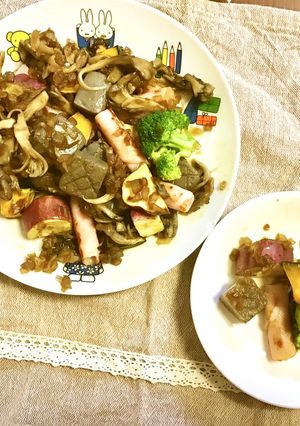 ハムと秋野菜のグリル-レシピのメイン写真
