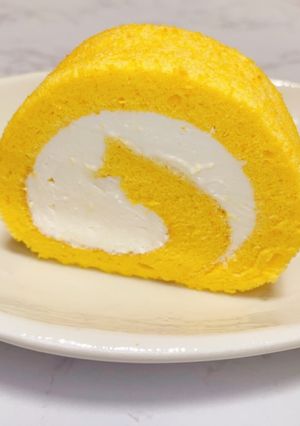 しっとりフワフワかぼちゃのロールケーキ✿-レシピのメイン写真