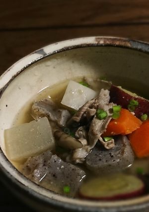 レンチン下ゆで◎ゴロゴロ野菜の豚汁◎時短-レシピのメイン写真
