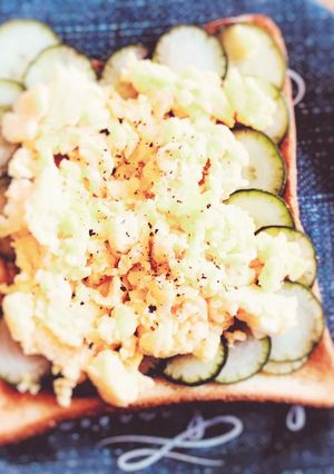 ふわふわスクランブルエッグトースト-レシピのメイン写真