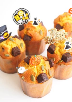 ハロウィンパンプキンマフィン-レシピのメイン写真