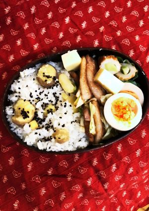 栗ごはん弁当-レシピのメイン写真