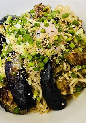 焼き茄子のごま風味和え麺-レシピのメイン写真