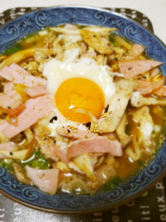 ハムエッグのせ★ごま醤油ラーメン-レシピのメイン写真