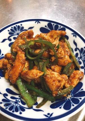 鶏胸肉とピーマンの胡麻味噌炒め-レシピのメイン写真