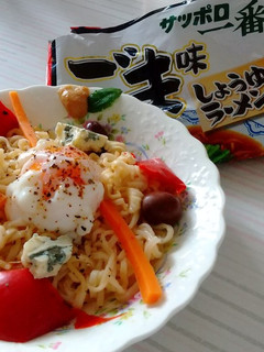 サッポロ一番パスタ風ブランチ-レシピのメイン写真