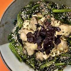 牡蠣とほうれん草のオリーブオイル塩麺-レシピのメイン写真
