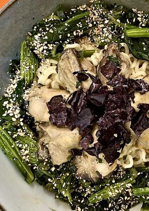 牡蠣とほうれん草のオリーブオイル塩麺-レシピのメイン写真