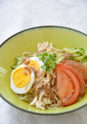 こんにゃく麺のゴマダレ冷やし中華-レシピのメイン写真