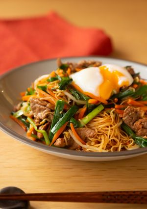 野菜たっぷりビビンバ風焼ビーフン-レシピのメイン写真