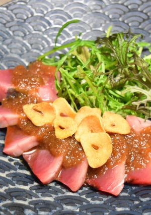 鰹のカルパッチョ、玉ねぎバルサミコソース-レシピのメイン写真