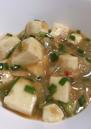 ツナと玉ねぎの、ニラたっぷり麻婆豆腐-レシピのメイン写真
